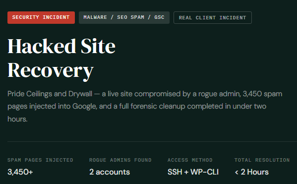 Hacked website
